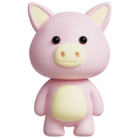 Pig 3D Cute Animals Illustrations png