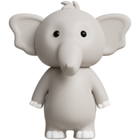 elefante 3d fofa animais ilustrações png