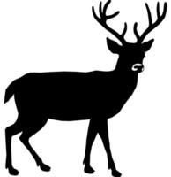 Elk Black Silhouette Vector Illustration