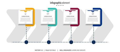 Vector infographics timeline design template with line boxes label, integrated circles background. Timeline infographic design vector and marketing icons.