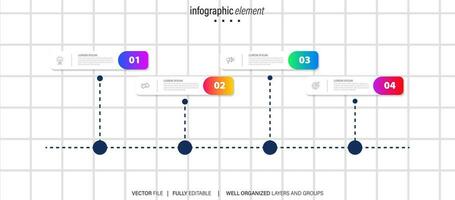 cronograma infografía plantilla, negocio concepto con 4 4 opciones, vector ilustración.