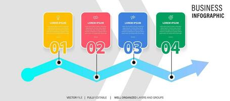 línea paso infografía. 4 4 opciones flujo de trabajo diagrama, flecha cronograma número infografía, proceso pasos cuadro. lineal vector infografía. proceso orden infografía flecha y pasos punto ilustración