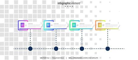 infografía diseño modelo. cronograma concepto con 4 4 pasos vector