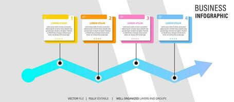 iconos de infografía de línea de tiempo de mapa de ruta de negocios diseñados para plantilla de fondo abstracto elemento de hito diagrama moderno tecnología de proceso marketing digital presentación de datos gráfico ilustración vectorial vector