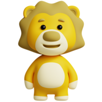 Leone 3d carino animali illustrazioni png