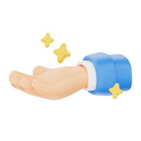 Palm up 3D hand gesture icon png