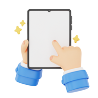 Holding a tablet 3D hand gesture icon png