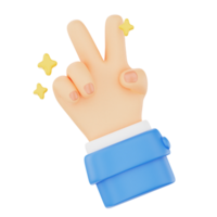 paix signe 3d main geste icône png
