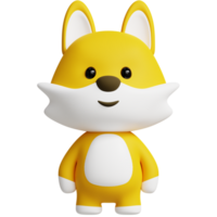 Renard 3d mignonne animaux des illustrations png