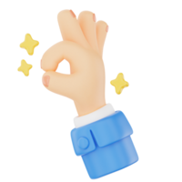 Okay sign 3D hand gesture icon png