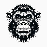 monkey vector logo simple realistic nature primate africa gorilla marmoset chimpanzee art drawing illustration wild animal