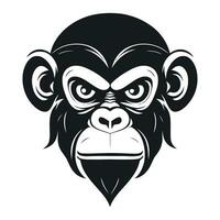 mono vector logo sencillo realista naturaleza primate África gorila tití chimpancé Arte dibujo ilustración salvaje animal