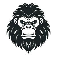 monkey vector logo simple realistic nature primate africa gorilla marmoset chimpanzee art drawing illustration wild animal