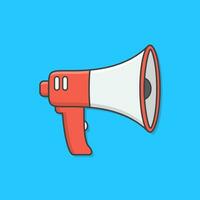 Megaphone Vector Icon Illustration. Speaker Toa Megaphone Flat Icon