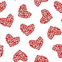 Seamless pattern with hearts. Print for lovers from lip prints for valentine's day, wedding. Vector graphics.