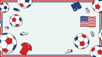 Football Background Design Template. Football Cartoon Vector Illustration. Sport In United States