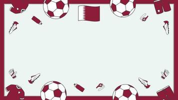 Football Background Design Template. Football Cartoon Vector Illustration. Championship In Qatar