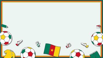 Football Background Design Template. Football Cartoon Vector Illustration. Soccer In Cameroon
