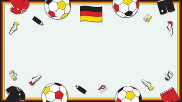 Football Background Design Template. Football Cartoon Vector Illustration. Championship In Germany