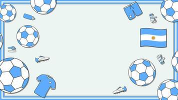 Football Background Design Template. Football Cartoon Vector Illustration. Sport In Argentina