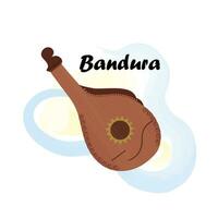 Bandura. Traditional Slavic, Ukrainian musical instrument. Vector illustration