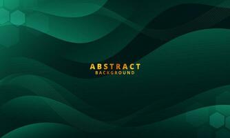 Abstract Gradient dark green liquid Wave Background vector