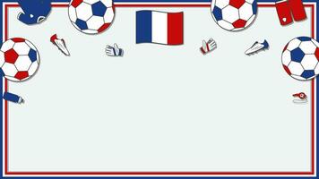 Football Background Design Template. Football Cartoon Vector Illustration. Competition In France