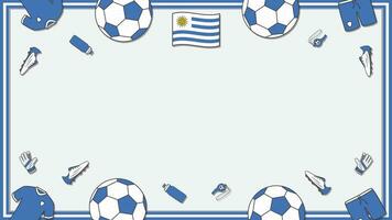 Football Background Design Template. Football Cartoon Vector Illustration. Championship In Uruguay