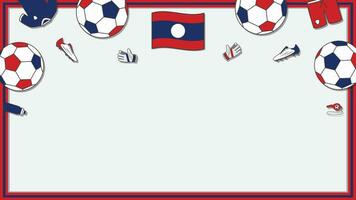 Football Background Design Template. Football Cartoon Vector Illustration. Competition In Laos