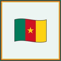 Cameroon Flag Cartoon Vector Illustration. Flag of Cameroon Flat Icon Outline. National Cameroon Flag