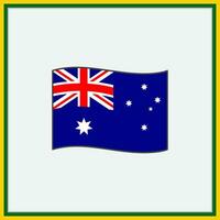 Australia Flag Cartoon Vector Illustration. Flag of Australia Flat Icon Outline. National Australia Flag