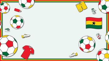 Football Background Design Template. Football Cartoon Vector Illustration. Sport In Ghana