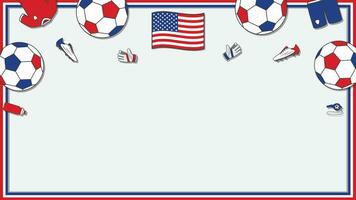 Football Background Design Template. Football Cartoon Vector Illustration. Competition In United States