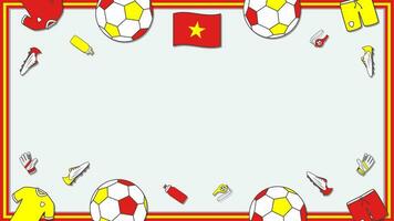 Football Background Design Template. Football Cartoon Vector Illustration. Championship In Vietnam