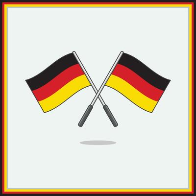 Flag of Germany Cartoon Vector Illustration. Germany Flag Flat Icon Outline
