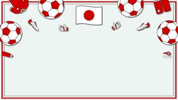 Football Background Design Template. Football Cartoon Vector Illustration. Competition In Japan