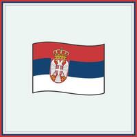 Serbia Flag Cartoon Vector Illustration. Flag of Serbia Flat Icon Outline. National Serbia Flag