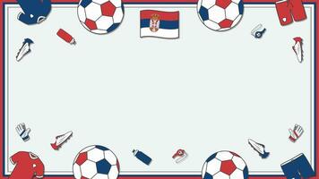 Football Background Design Template. Football Cartoon Vector Illustration. Championship In Serbia