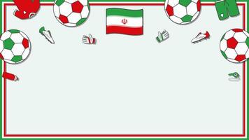 Football Background Design Template. Football Cartoon Vector Illustration. Competition In Iran