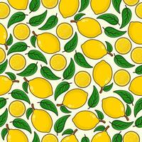 Lemon fruit seamless pattern background illustration vector