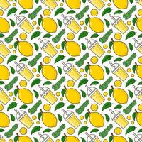 Lemon fruit juice seamless pattern background illustration vector