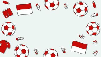 Football Background Design Template. Football Cartoon Vector Illustration. Tournament In Indonesia