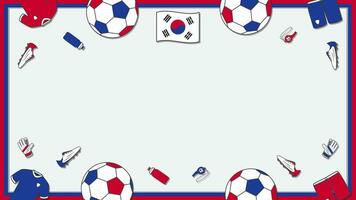 Football Background Design Template. Football Cartoon Vector Illustration. Championship In South Korea