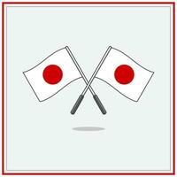 Flag of Japan Cartoon Vector Illustration. Japan Flag Flat Icon Outline