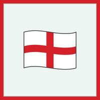 England Flag Cartoon Vector Illustration. Flag of England Flat Icon Outline. National England Flag