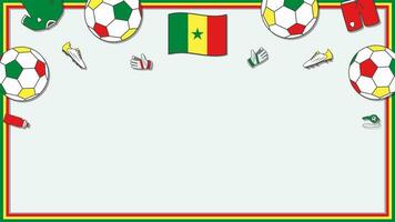 Football Background Design Template. Football Cartoon Vector Illustration. Competition In Senegal