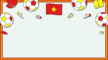 Football Background Design Template. Football Cartoon Vector Illustration. Competition In Vietnam