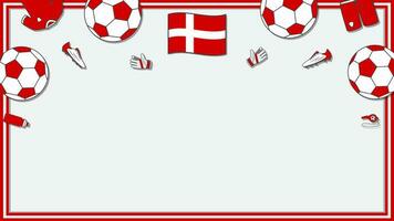 Football Background Design Template. Football Cartoon Vector Illustration. Competition In Denmark