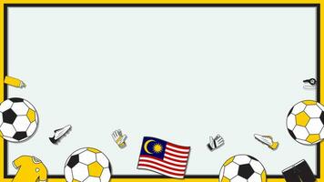 Football Background Design Template. Football Cartoon Vector Illustration. Soccer In Malaysia