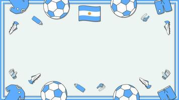 Football Background Design Template. Football Cartoon Vector Illustration. Championship In Argentina